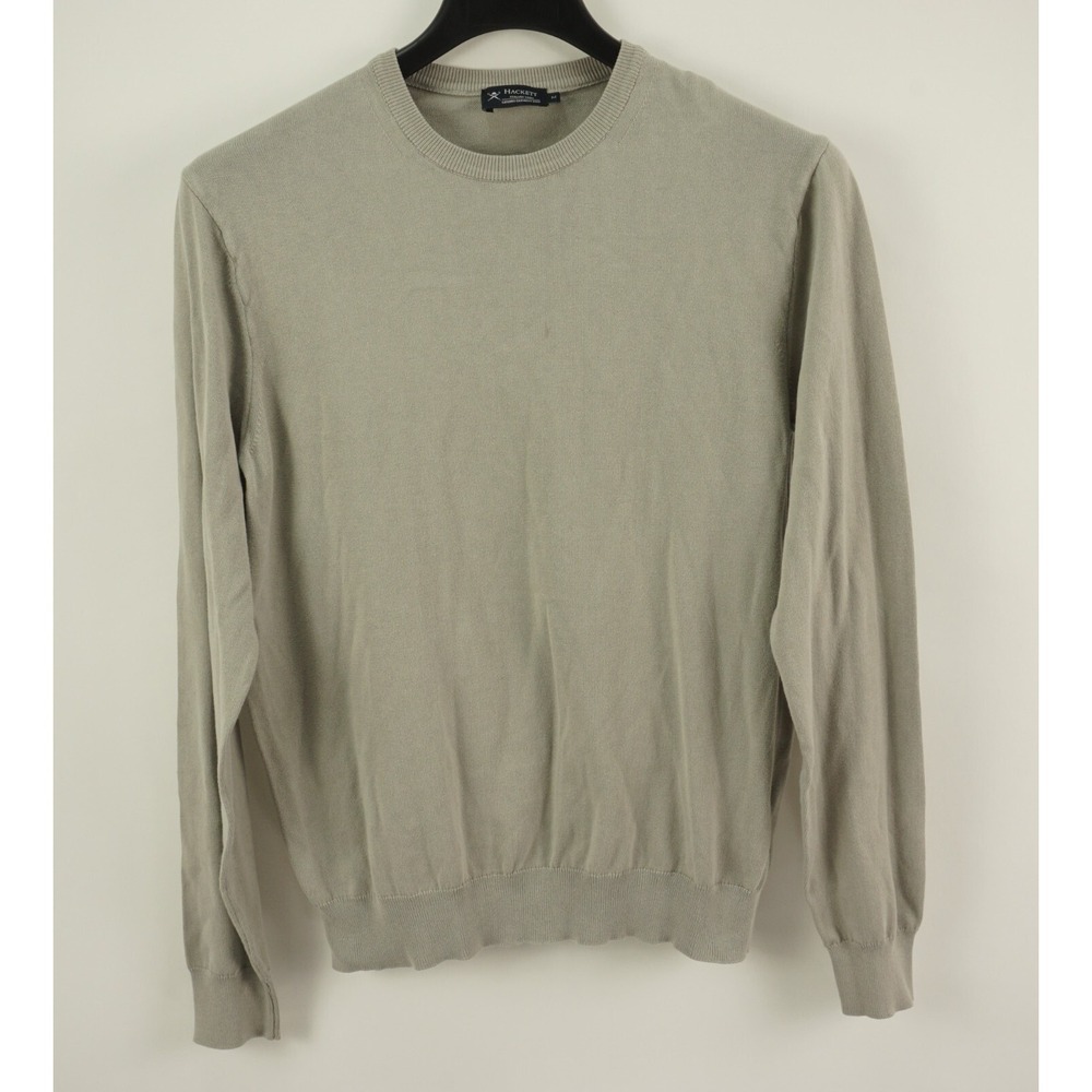 Hackett London‎ Garment Dyed Crew Sweater Men's Medium Gray Tight Knit Cotton